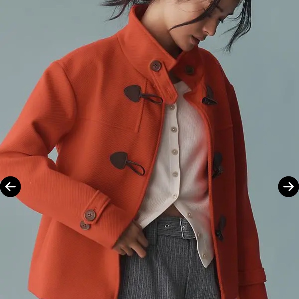 NVLT Women's Vibrant Red Duffle Coat